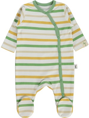 Civil Baby Çizgili 1-9 Ay Tulum - Ekru