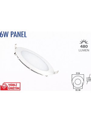 Lampist 6W Sıva Altı Slim Panel LED 4000K (Beyaz Kasa)