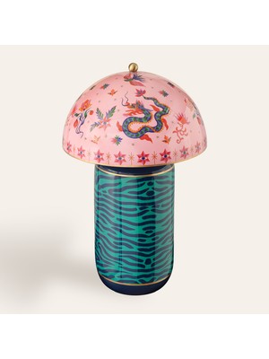 Zsa Zsa Zsu Tanbu Porselen Abajur 38X38X62 cm Pembe - Yeşil