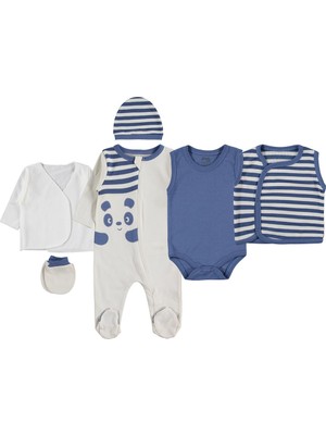 Civil Baby Pandalı 6'lı  Zıbın Takımları - Lacivert