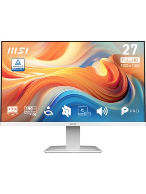 MSI 27" PRO MP273W E14A 1920x1080 16:9 FLAT IPS 144HZ 1MS (MPRT) FREESYNC BEYAZ MONITOR