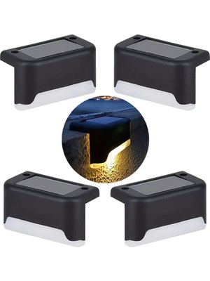 Upway 4’lü Güneş Enerjili Merdiven ve Bahçe Duvar Lambası – IP45 Su Geçirmez LED Aydınlatma