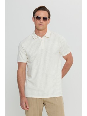 Altınyıldız Classics Pamuklu Slim Fit Dar Kesim Polo Yaka Jakarlı Esnek Tişört