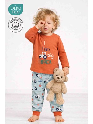 Panfilia Oeko Tex Sertifikalı %100 Organik Pamuk Mevsimlik Uzun Kollu Bebek Çocuk Pijama Takımı