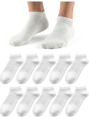 10'lu Pamuklu Dikişsiz Düz Gündelik Klasik Erkek Kadın Sneaker Çorap, Bilek Boy Kısa Spor Koşu Yürüyüş Çorabı 3007