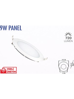 Lampist 9W Sıva Altı Slim Panel LED 3000K (Beyaz Kasa)