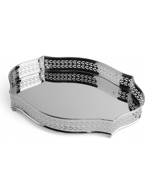 LuckyArt Dekoratif Paslanmaz Çelik ve Pirinç Tepsi 30 cm