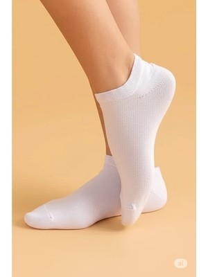 Famemus Accessory Beyaz Patik Çorap Yazlık Kısa Çorap Kadın Çorap ve Erkek Çorap 3 Çift