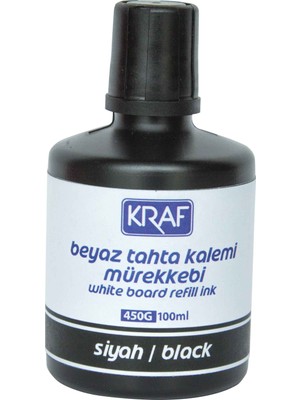 Kraf Beyaz Tahta Kalem Mürekkebi Siyah 100Ml (450G)