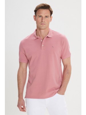 Altınyıldız Classics Erkek Gül Kurusu Slim Fit Dar Kesim Polo Yaka %100 Pamuk Kısa Kollu Tişört