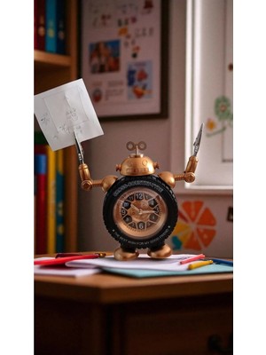 Famemus Accessory Hem Kağıt Tutucu Hem Masa Üzeri Çalarsaat