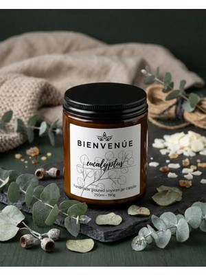 Bienvenue Okaliptüs Kokulu Amber Cam Kavanozda Soya Mum