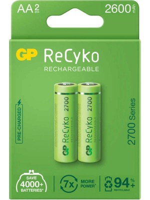 Çerçici Gp Recyko 2600MAH Aa Şarj Edilebilir Kalem Pil 2'li Paket