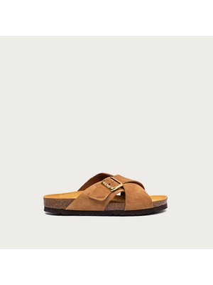 Kadın Terlik 17B3 Frau Velour-S Suede Crossover-Strap Slıders