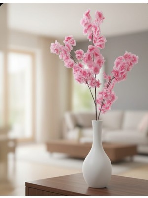 Bakburaya Yapay Çiçekçilik Yapay 3 Dallı Pembe Bahar Dalı Çiçeği