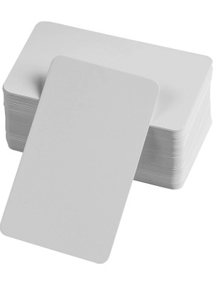 İlanib Ticaret Boş Kelime Kartları 5x8 cm - 50 Adet Oval Kenarlı | Tabu & Not Kartları - Beyaz