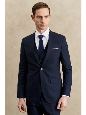 Altınyıldız Classics Su Geçirmez Slim Fit Mono Yaka Yelekli Yünlü Nano Takım Elbise