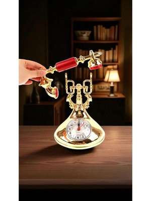 Famemus Accessory Lüks Retro Telefon Çalar Saat. 20 cm Boyut
