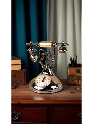 Famemus Accessory Lüks Retro Telefon Çalar Saat 20 cm Boyut