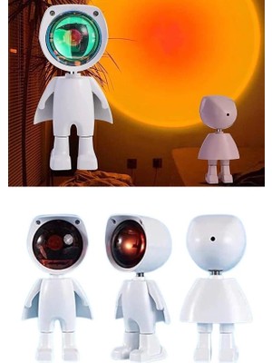 İlanib Ticaret Astronot Işık Projektörü Gökkuşağı Projeksiyon Gece Lambası Hediyelik