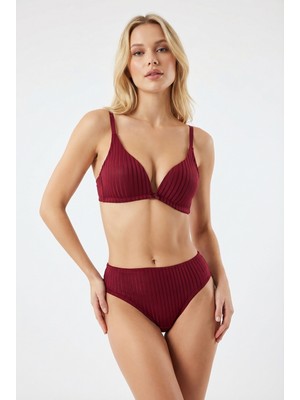 Nbb Bordo Desteksiz Balensiz Sütyen Külot Takım
