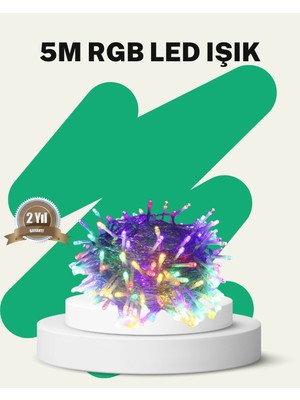 İlanib Ticaret 50’li LED Şeffaf Kablolu 5 M Aydınlatma Işık Süsleme LED