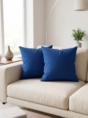 Vienna Home 2’li Kırlent Kılıfı Seti 45X54 cm %100 Pamuk Canvas Kumaş Gizli Fermuarlı Dekoratif Kırlent Kılıfı