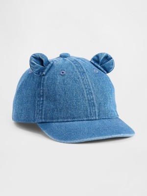 Gap Bebek Mavi Denim Bear Beyzbol Şapka