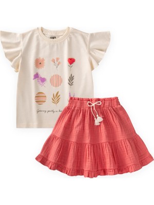 Cigit Müslin Etekli Takım 2-10 Yaş Ekru