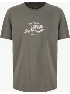 Jeep Haki Erkek Relaxed Baskılı T-Shirt J6SM-TST7339