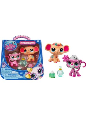 Littlest Pet Shop Minişler 2’li Figür Seti S4 - 243&AMP;244 Fil ve Babun