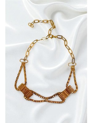 Petek Aksesuar Fiyonk Choker Tasma Kolye