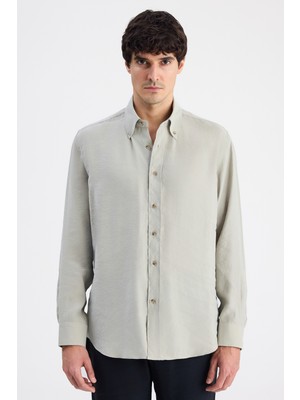 D'S Damat Ds Damat Comfort Mint Düz Gömlek 6HC020302304M