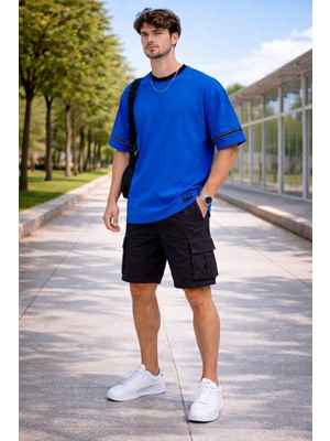 Alexander Gardi Şerit Detaylı Kontrast Yaka Basic T-Shirt