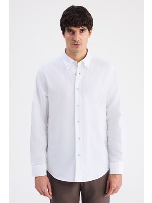 D'S Damat Ds Damat Comfort Beyaz Oxford Gömlek 6HC02HD11304M