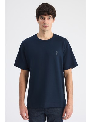 Twn Relaxed Fit Lacivert Düz T-Shirt 6EC144701535M