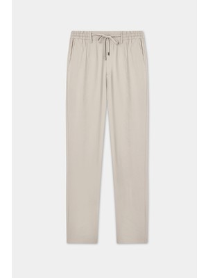 Twn Relaxed Fit (Pilesiz) Bej Diyogonal Jogger Pantolon 6EC03I302342M