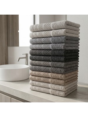Vienna Home 12’li El Yüz Havlusu Seti 50X90 cm %100 Pamuk 6 Renkli Yumuşak Emici Havlu Çok Amaçlı Kullanım