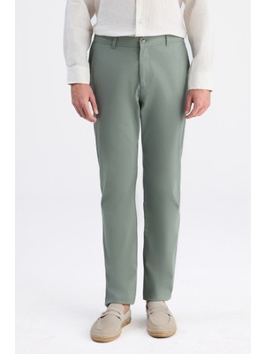 D'S Damat Ds Damat Relaxed Fit (Pilesiz) Yeşil Gabardin Chino Pantolon 6HCC3I303777M