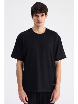 Twn Relaxed Fit Siyah Düz T-Shirt 6EC146171622M