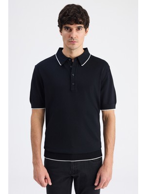 D'S Damat Ds Damat Regular Fit Siyah Düz Örgü Kazak 6HC060192525M
