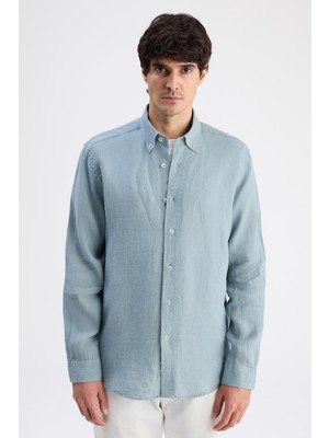 D'S Damat Ds Damat Comfort Mint Çizgili Gömlek 6HC02HD45304M