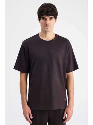 Twn Relaxed Fit Kahverengi Düz T-Shirt 6EC146171622M