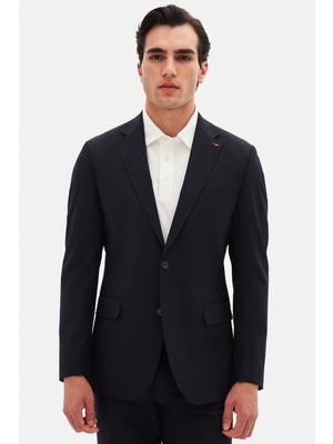 D'S Damat Ds Damat Slim Fit Koyu Lacivert Düz Travel Takim Elbise 6HE05OB35577M