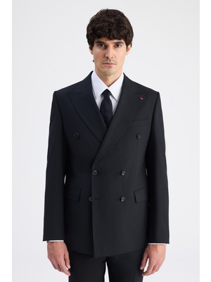 D'S Damat Ds Damat Regular Fit Siyah Düz Takim Elbise 6HE05OB35588M