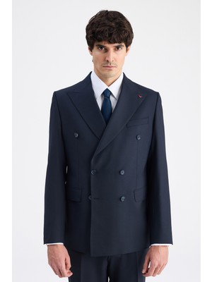 D'S Damat Ds Damat Regular Fit Koyu Lacivert Düz Takim Elbise 6HE05OB35588M