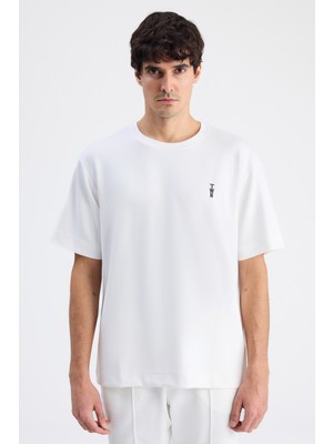 Twn Relaxed Fit Ekru Düz T-Shirt 6EC144701535M