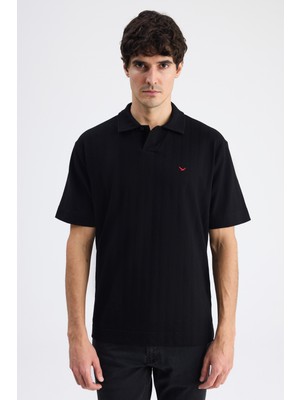 D'S Damat Ds Damat Regular Fit Siyah Düz T-Shirt 6HC144701222M