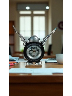 Famemus Accessory Hem Kağıt Tutucu Hem Masa Üzeri Çalarsaat