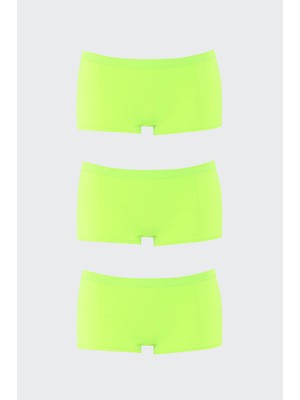 Nbb Neon Sarı Dikişsiz 3lü Ağlı Şort Külot